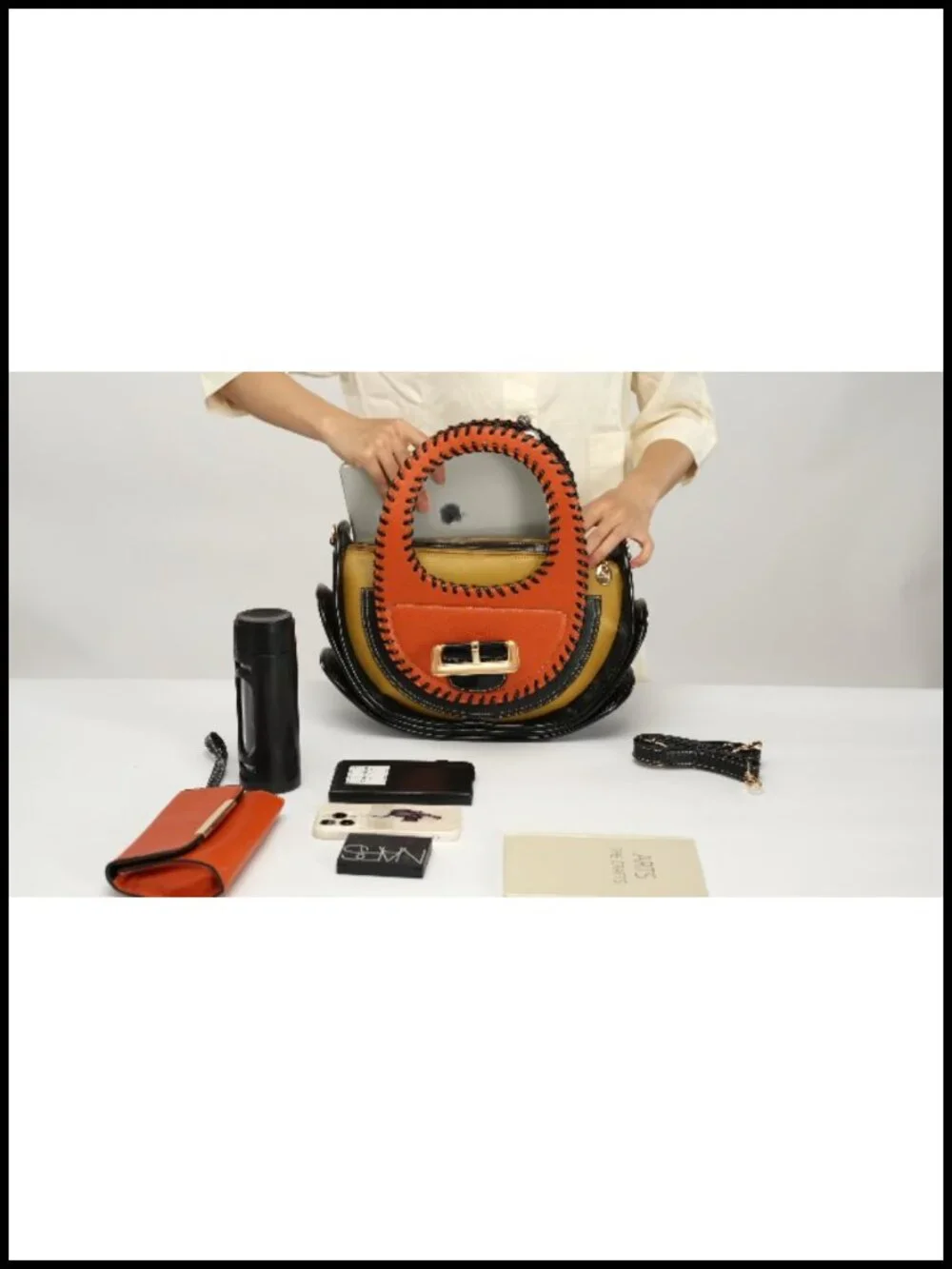 Vintage Faux Leather Satchel Crossbody Bag with Wallet Set